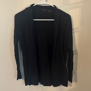 Eddie Bauer Black Open-Front Knit Cardigan
